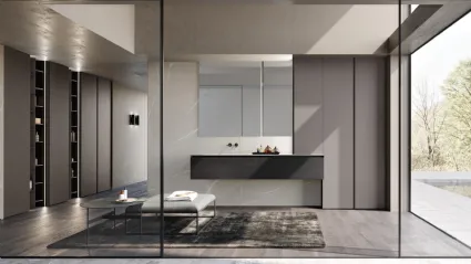 Mobile da Bagno M3 System 307 in rovere nero impiallacciato di Baxar